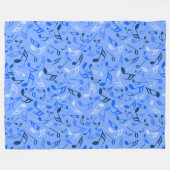 Couverture Polaire Notes de musique bleu (Devant (Horizontal))