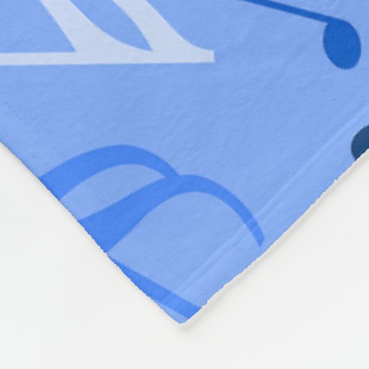 Couverture Polaire Notes de musique bleu (Coin)