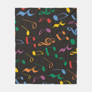 Couverture Polaire Notes de musique colorée