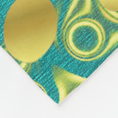 Couverture Polaire notes de musique dorée en menthe (Coin)
