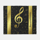 Couverture Polaire notes de musique dorées  (Devant (Horizontal))