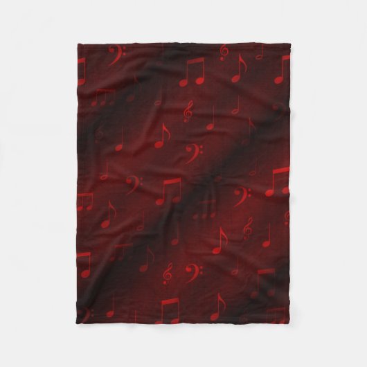 Couverture Polaire notes de musique rouge (Devant)