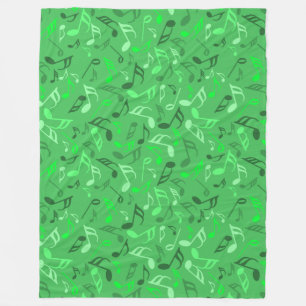 Couverture Polaire Notes de musique vert