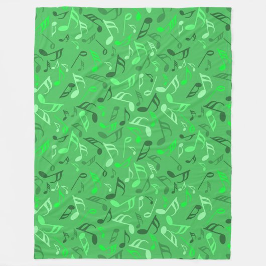 Couverture Polaire Notes de musique vert (Devant)