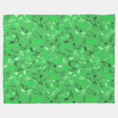 Couverture Polaire Notes de musique vert (Devant (Horizontal))
