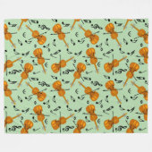 Couverture Polaire Notes de musique violon (Devant (Horizontal))