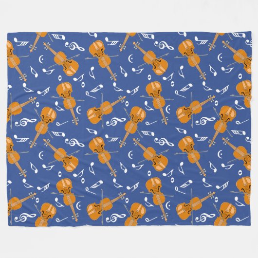 Couverture Polaire Notes de musique violon (Devant (Horizontal))