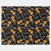 Couverture Polaire Notes de musique violon (Devant (Horizontal))