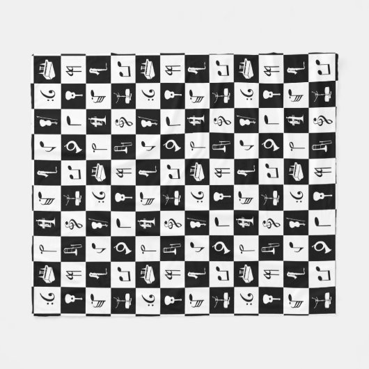 Couverture Polaire Notes élégantes et instruments de musique moderne (Devant (Horizontal))