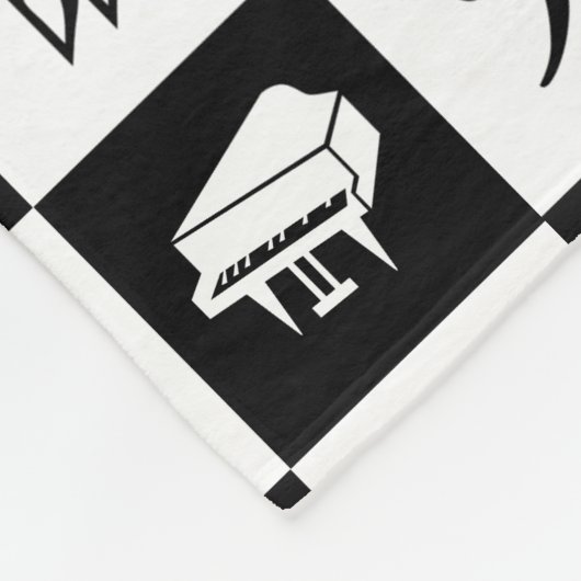 Couverture Polaire Notes élégantes et instruments de musique moderne (Coin)