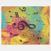 Couverture Polaire Notes lumineuses de musique sur l'explosion de (Devant (Horizontal))