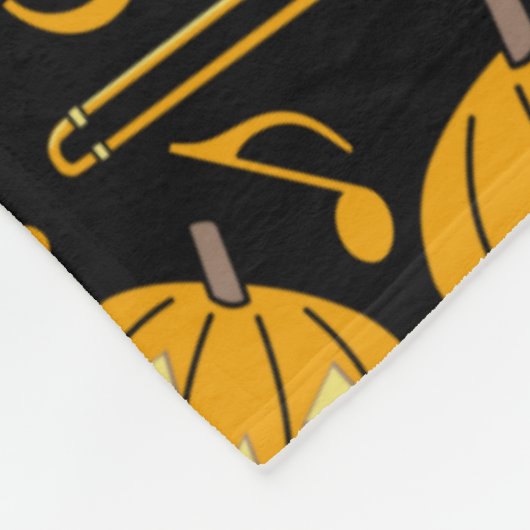 Couverture Polaire Notes musicales citrouille Trombone (Coin)