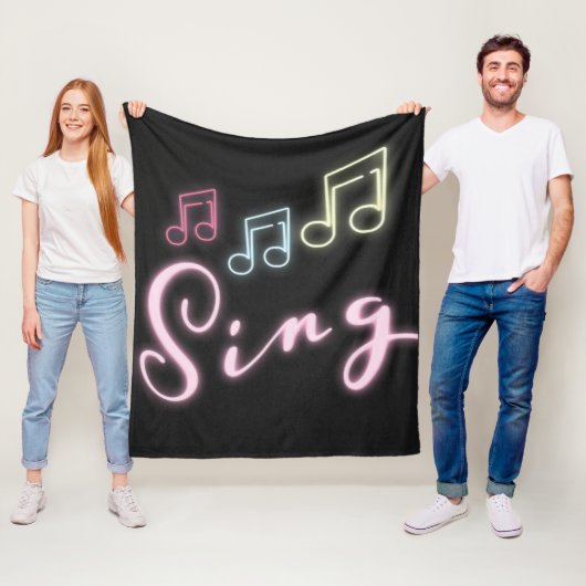 Couverture Polaire Notes musicales de Sing Neon (En situation)