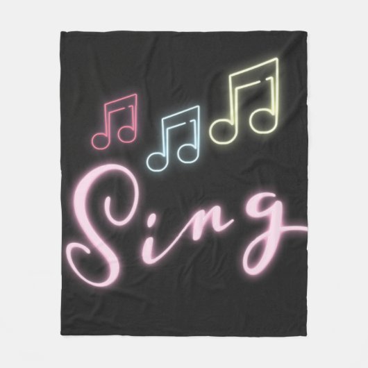 Couverture Polaire Notes musicales de Sing Neon (Devant)