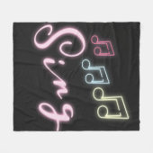 Couverture Polaire Notes musicales de Sing Neon (Devant (Horizontal))