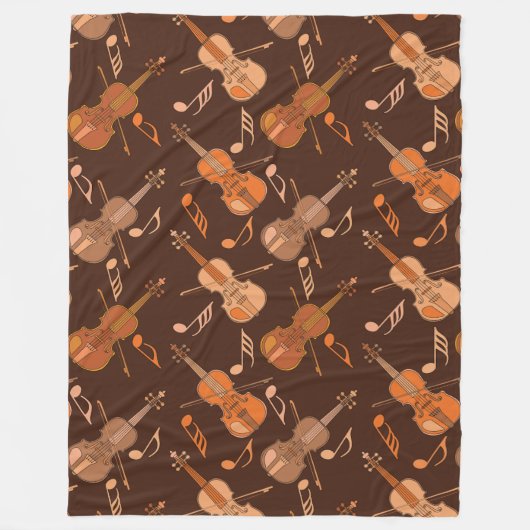 Couverture Polaire Notes musicales de violons à la ligne (Devant)