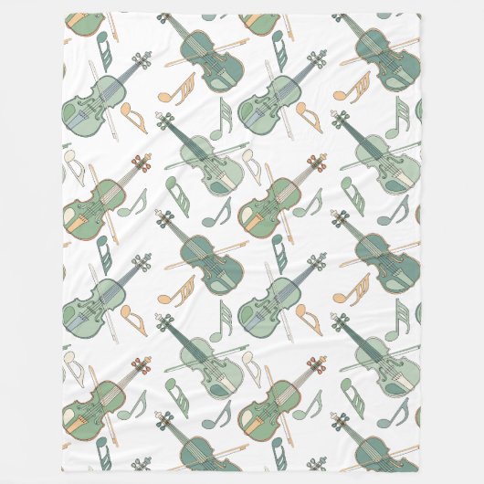 Couverture Polaire Notes musicales de violons à la ligne (Devant)