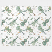 Couverture Polaire Notes musicales de violons à la ligne (Devant (Horizontal))