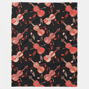 Couverture Polaire Notes musicales de violons à la ligne