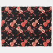Couverture Polaire Notes musicales de violons à la ligne (Devant (Horizontal))