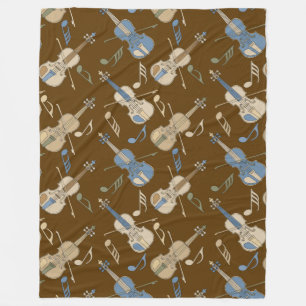 Couverture Polaire Notes musicales de violons à la ligne