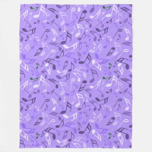 Couverture Polaire Notes musicales violet (Devant)