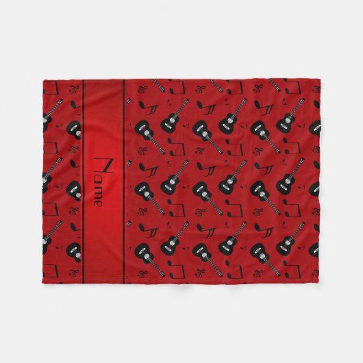Couverture Polaire Notes noires rouges nommées faites sur commande de (Devant (Horizontal))