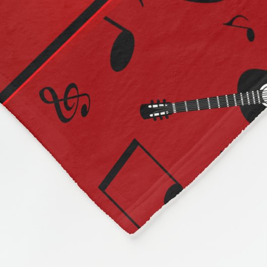 Couverture Polaire Notes noires rouges nommées faites sur commande de (Coin)