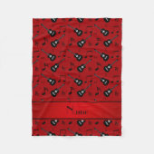 Couverture Polaire Notes noires rouges nommées faites sur commande de (Devant)