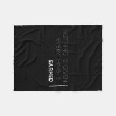 Couverture Polaire Nothing Is Given Everything Is Earned Motivational (Devant (Horizontal))