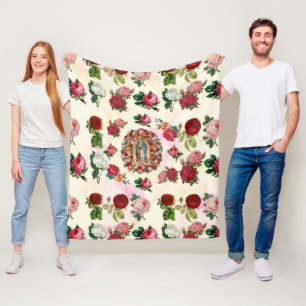 Couverture Polaire Notre-Dame de Guadalupe Roses Potpourri