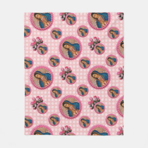 Couverture Polaire Notre-Dame de Guadalupe Roses roses roses