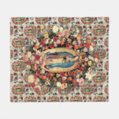Couverture Polaire Notre-Dame de Guadalupe Vierge Marie Saint catholi (Devant (Horizontal))