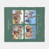 Couverture Polaire Notre Famille Calligraphie Script 4 Photos Vert (Devant (Horizontal))
