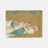Couverture Polaire Notre Madame d'enfant Jésus de victoire (Devant (Horizontal))