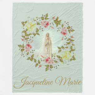 Couverture Polaire Notre Madame du nom floral de guirlande de rose de