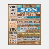 Couverture Polaire N'Oublie Jamais Je T'Aime - Papa À Fils (Devant)