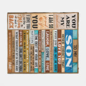 Couverture Polaire N'Oublie Jamais Je T'Aime - Papa À Fils (Devant (Horizontal))