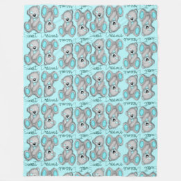 Couverture Polaire Nounours Doux Rêves Teddy-cyan