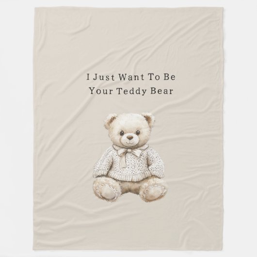 Couverture Polaire Nounours en peluche crème douce en pull (Devant)