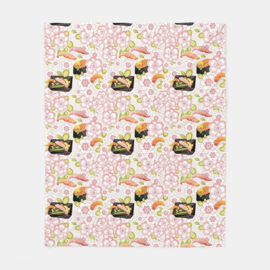 Couverture Polaire Nourriture japonaise : Motif 2 de sushi (Devant)