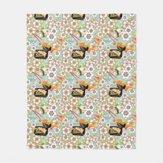 Couverture Polaire Nourriture japonaise : Motif 4 de sushi (Devant)