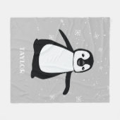 Couverture Polaire Nourriture noire blanche Nom de pingouin mou bébé (Devant (Horizontal))