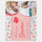 Couverture Polaire Nous aimons la grand-mère rose florale de la Saint (Devant)