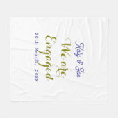 Couverture Polaire Nous sommes fiancés violet or nom date élégant sim (Devant (Horizontal))