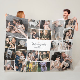 Couverture Polaire Nous sommes une famille Texte personnalisé 20-Phot
