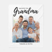 Couverture Polaire Nous t'aimons Grand-mère Une photo Blanc Personnal (Devant)