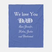 Couverture Polaire Nous T'Aimons Papa Script Noms Enfants Simple Mign (Devant)