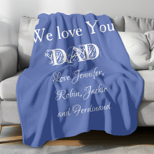 Couverture Polaire Nous T'Aimons Papa Script Noms Enfants Simple Mign