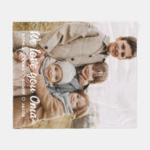 Couverture Polaire Nous vous aimons Famille Oma Moderne Photo Fleece (Devant (Horizontal))